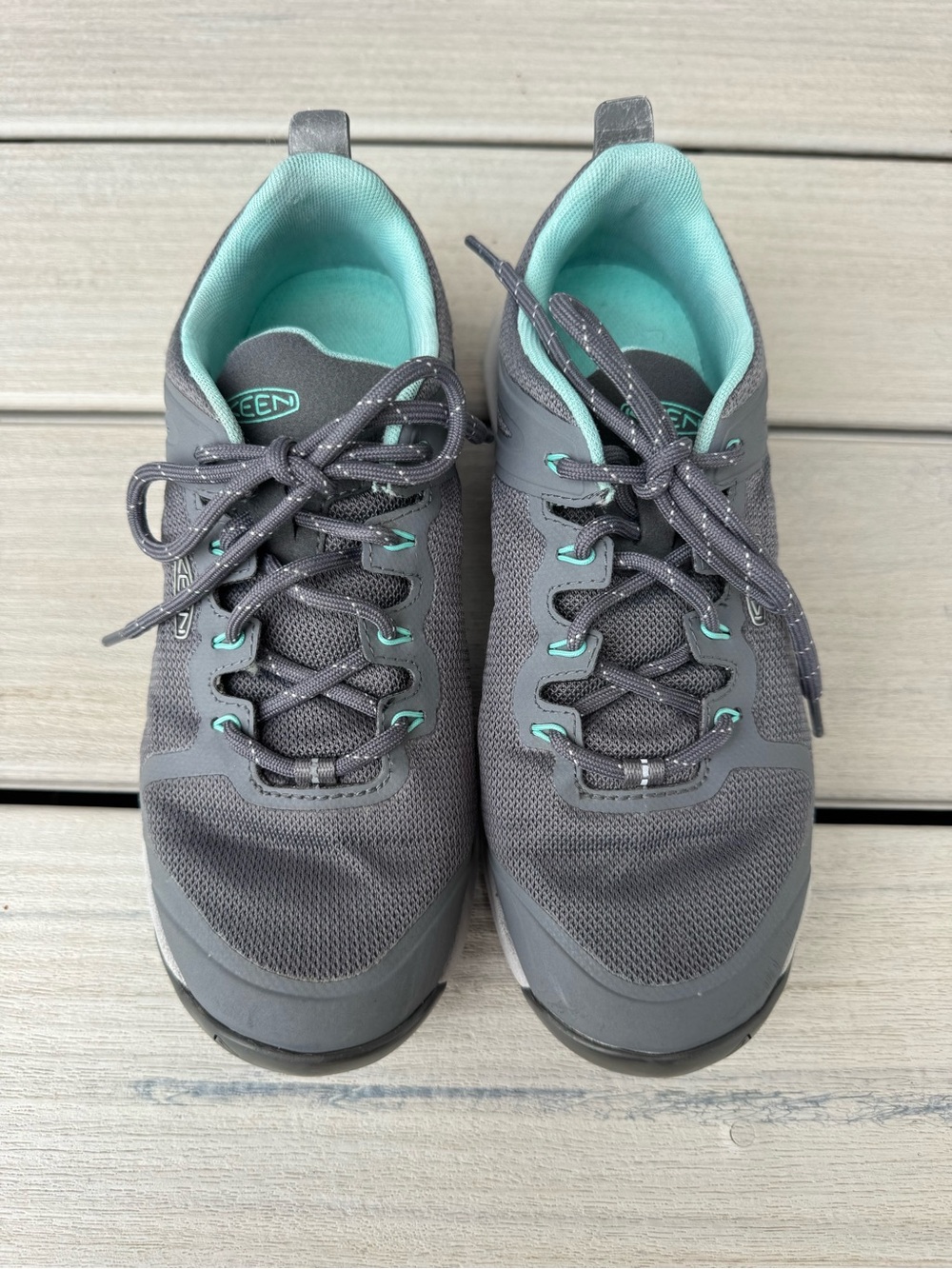 Keen Women’s Gray Athletic Sneakers with Teal Lining